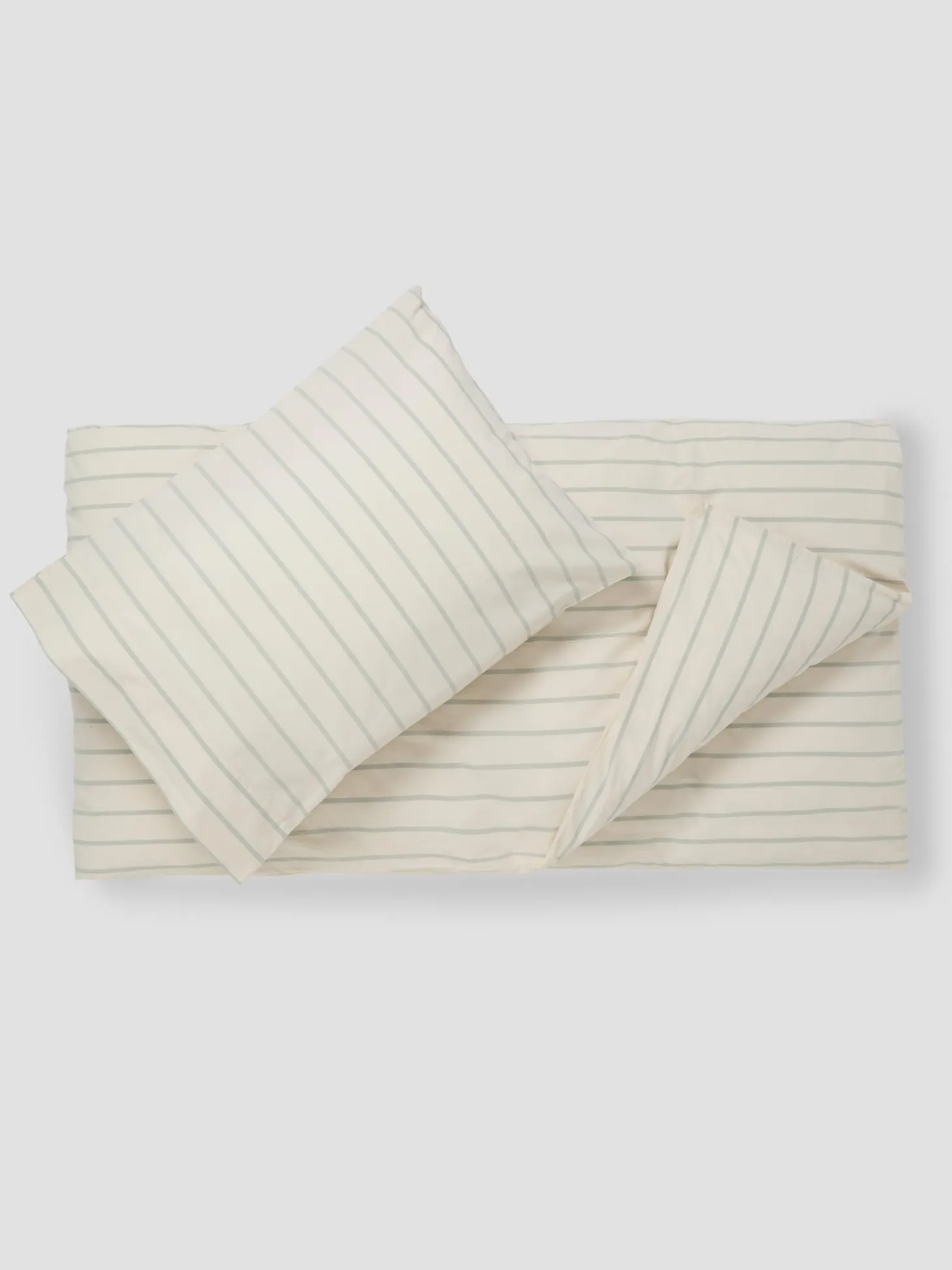 Mellow Green Slumber Stripe Kids Cotton Bedding Set