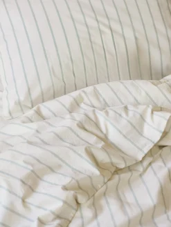 Mellow Green Slumber Stripe Kids Cotton Bedding Set
