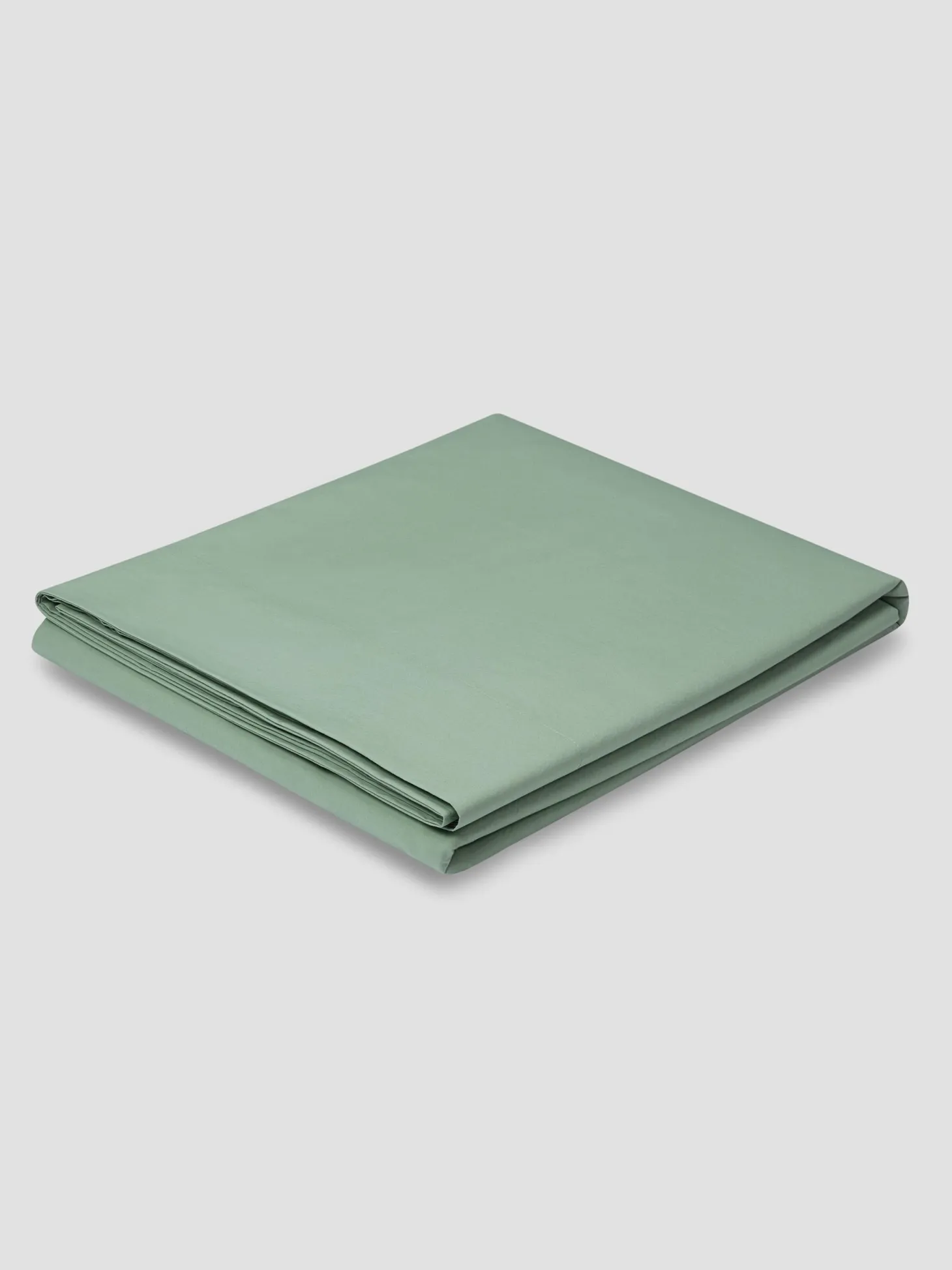 Mellow Green Washed Cotton Percale Flat Sheet