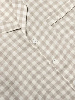 Men's Mushroom Gingham Pajama Shirt