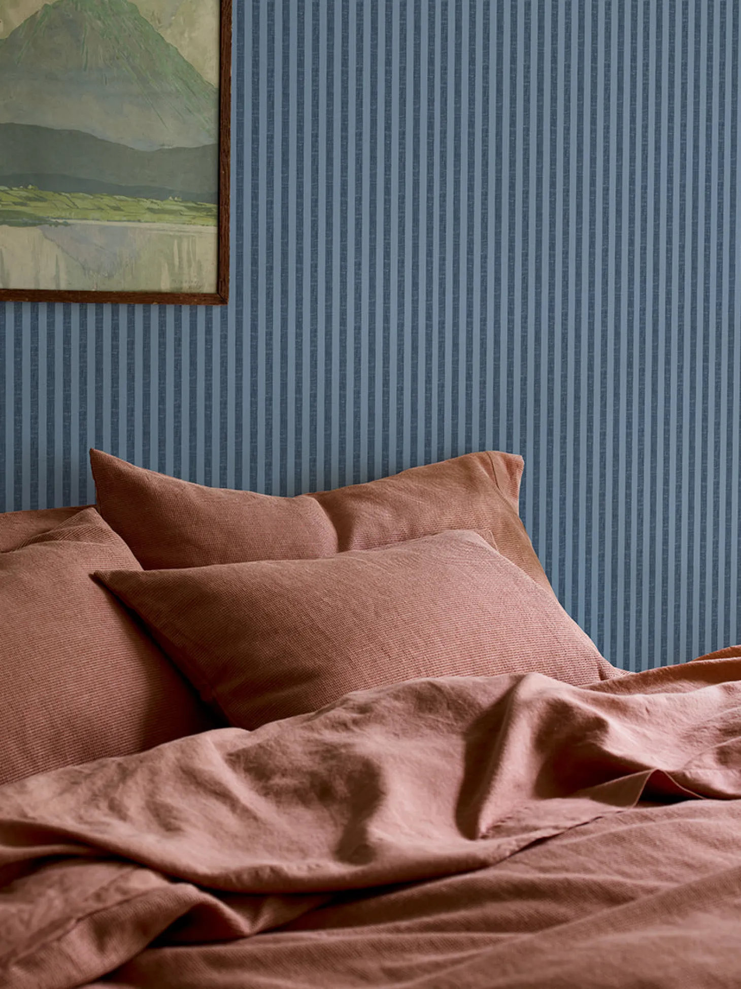 Navy Pembroke Stripe Wallpaper