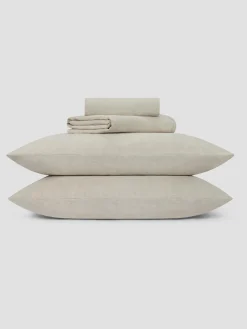 Oatmeal Linen Blend Sheet Set