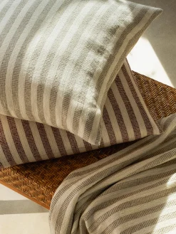 Oatmeal Pembroke Stripe Wool Cushion Cover