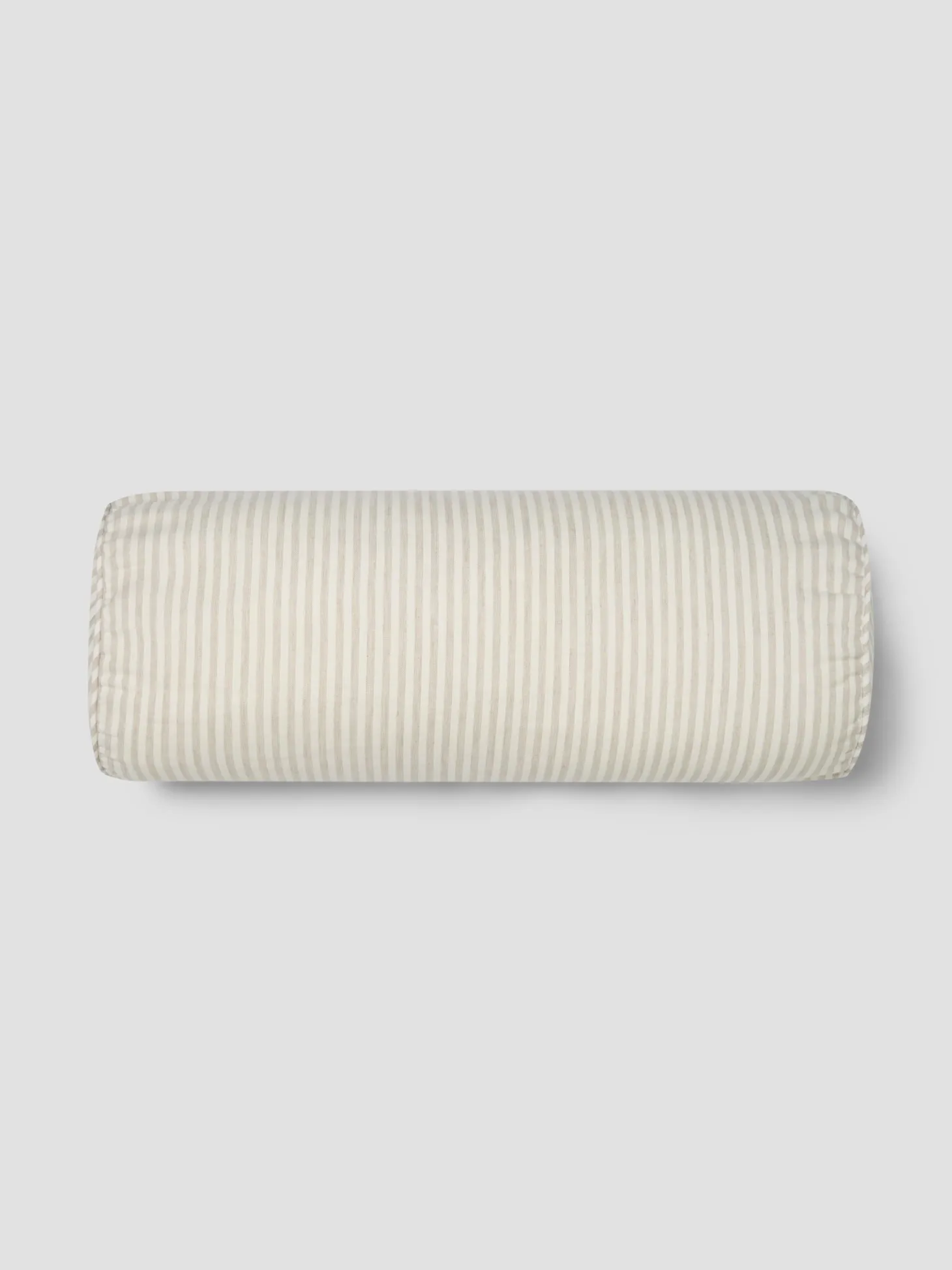 Oatmeal Stripe Linen Blend Bolster Filled Cushion