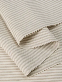 Oatmeal Stripe Linen Blend Table Runner