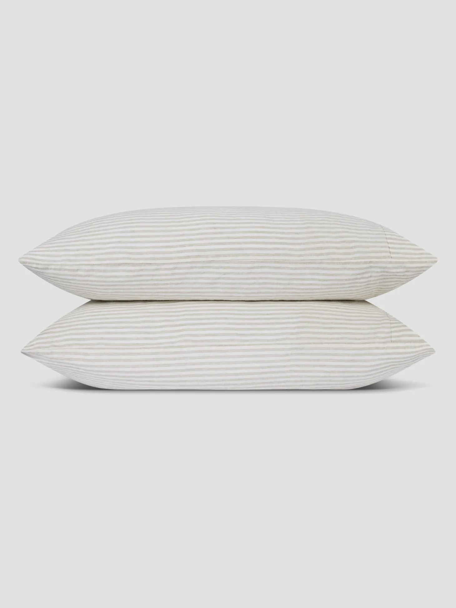 Oatmeal Stripe 100% Linen Pillowcases (Pair)