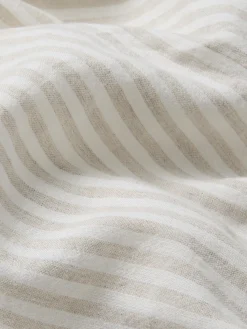 Oatmeal Stripe 100% Linen Pillowcases (Pair)