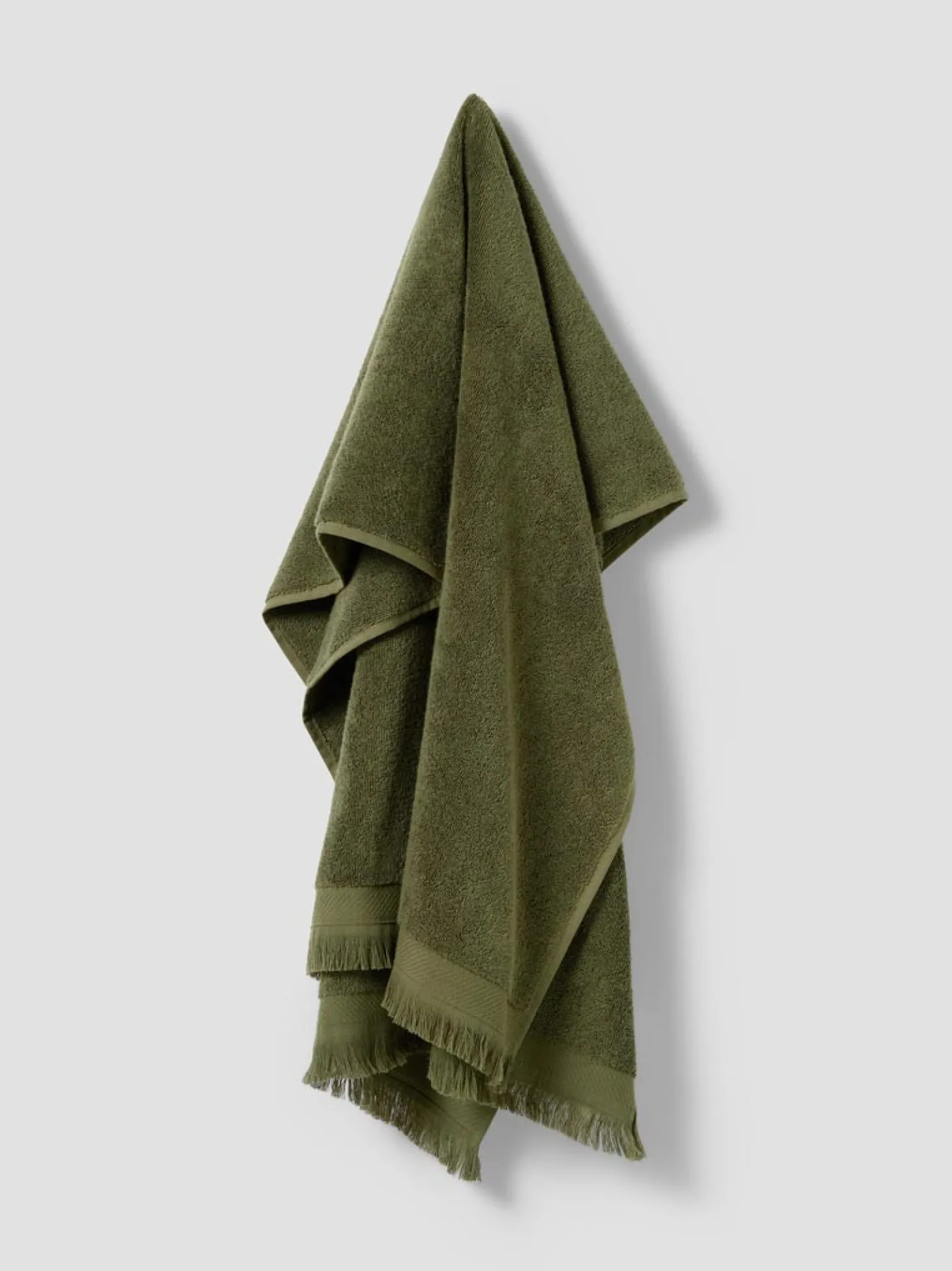 Olive Green Fringe Edge Cotton Towels