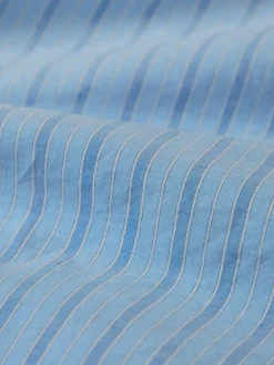 Pale Blue Favorite Shirt Stripe Cotton Flat Sheet