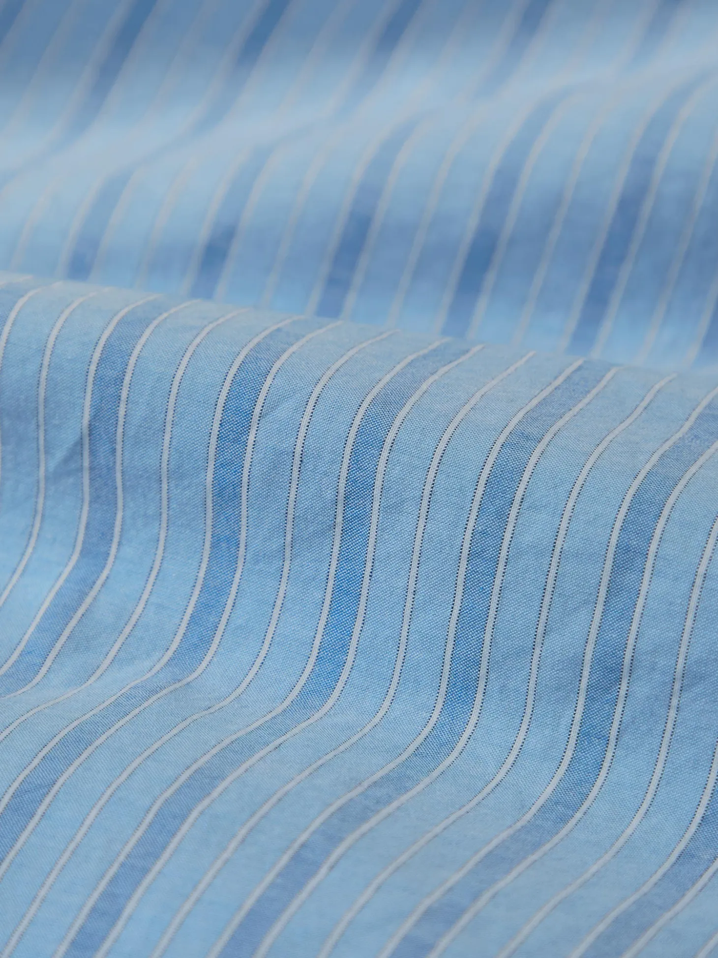 Pale Blue Favorite Shirt Stripe Cotton Flat Sheet