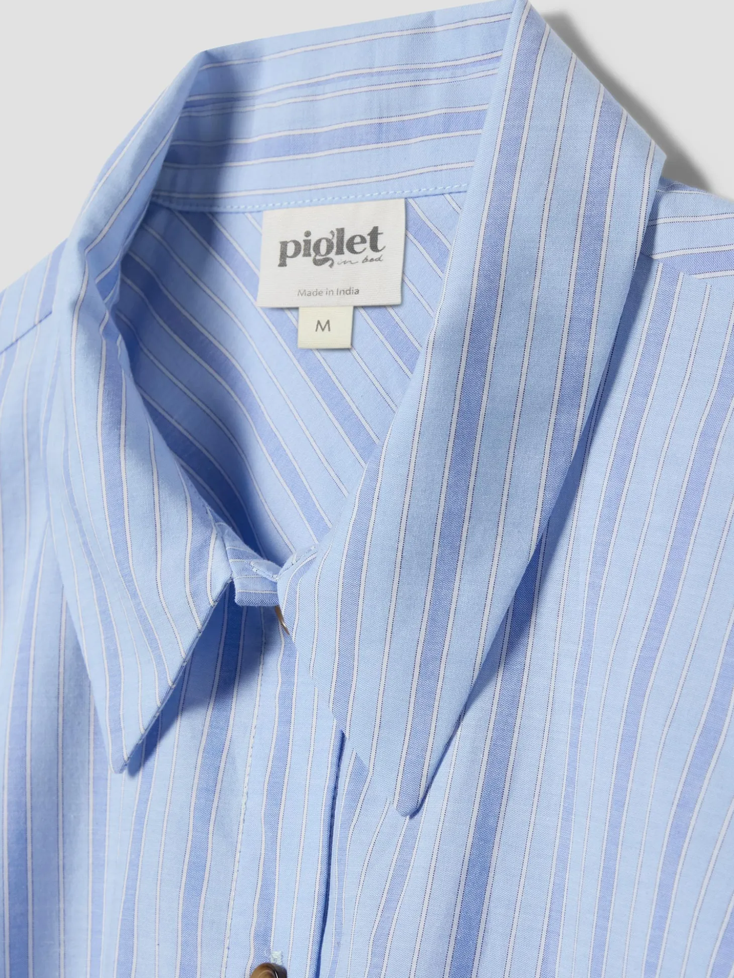 Pale Blue Favorite Shirt Stripe Cotton Nightshirt