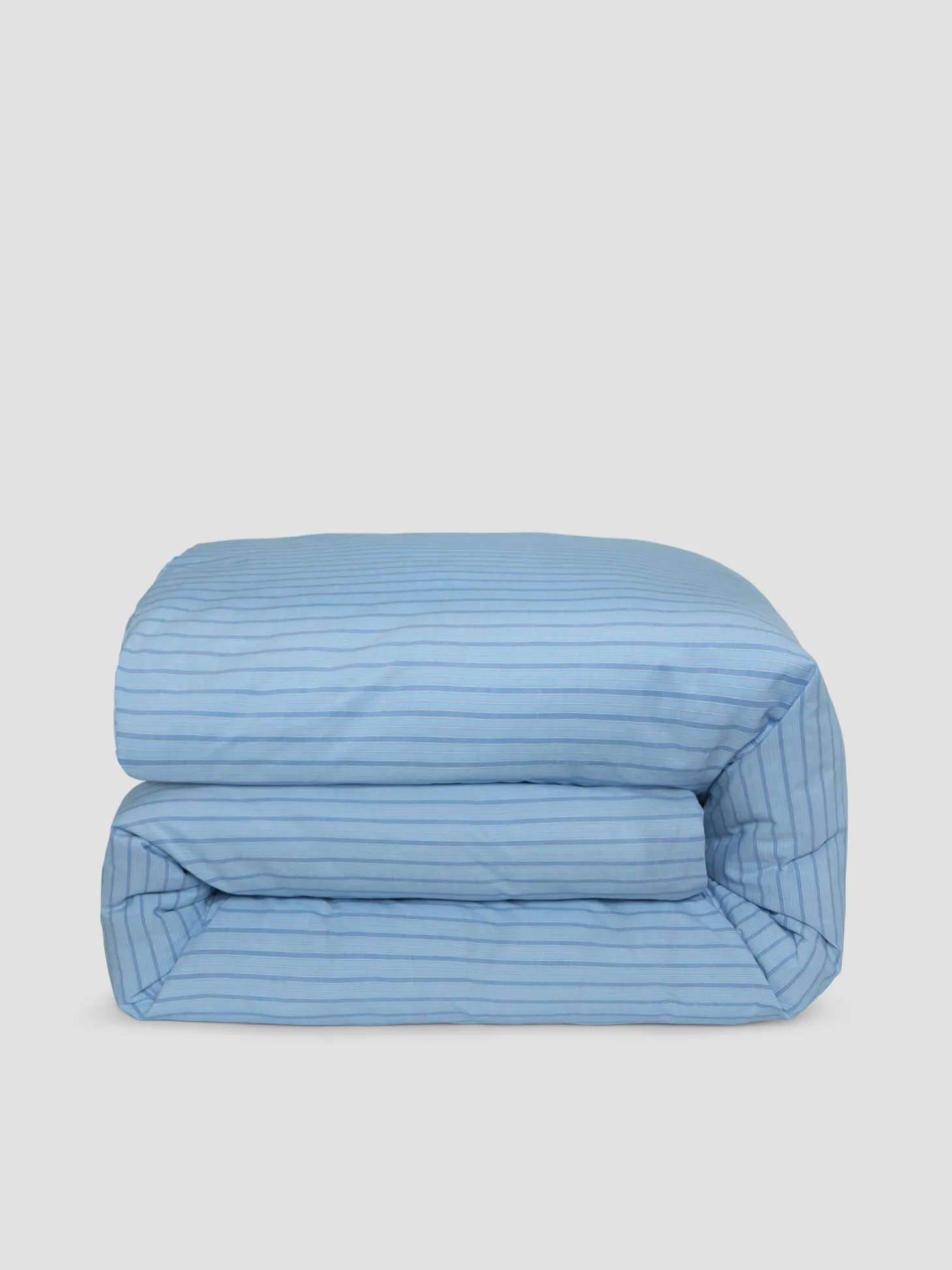 Pale Blue Favorite Shirt Stripe Cotton Duvet Cover