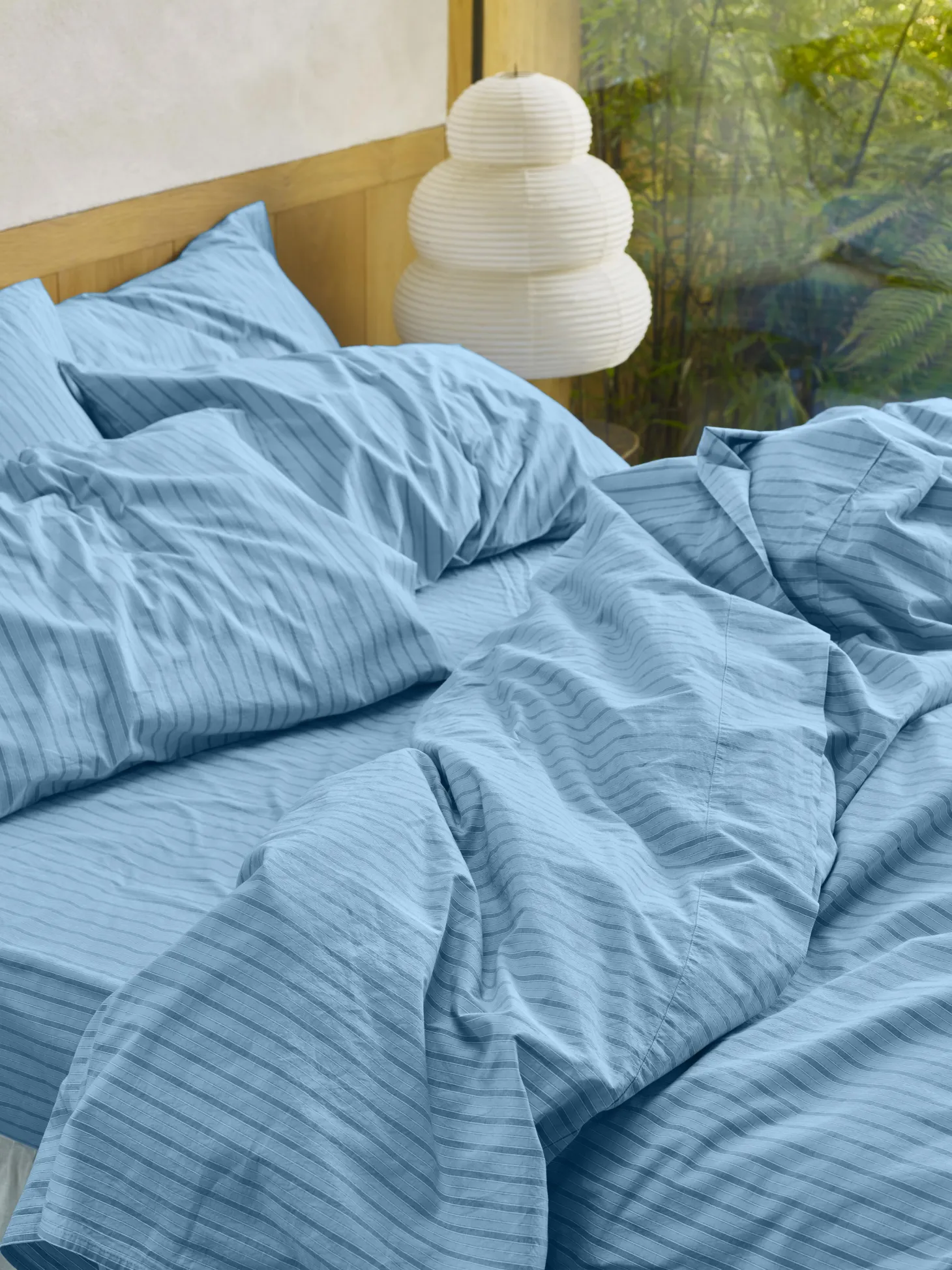Pale Blue Favorite Shirt Stripe Cotton Duvet Cover