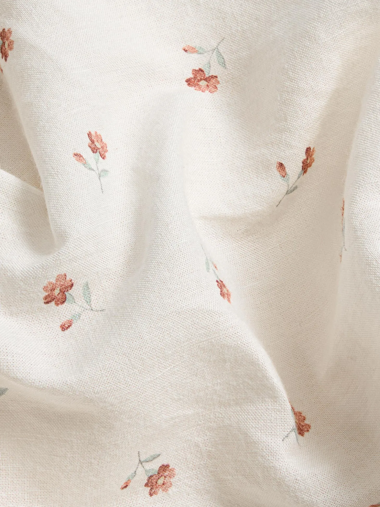 Pearl Posy Bud Linen Blend Flat Sheet