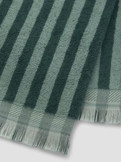 Pine Green Pembroke Stripe Cotton Towels