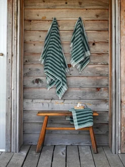 Pine Green Pembroke Stripe Cotton Towels