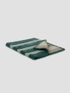 Pine Green Pembroke Stripe Cotton Bath Mat