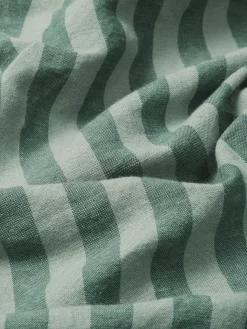 Pine Green Pembroke Stripe 100% Linen Fitted Sheet