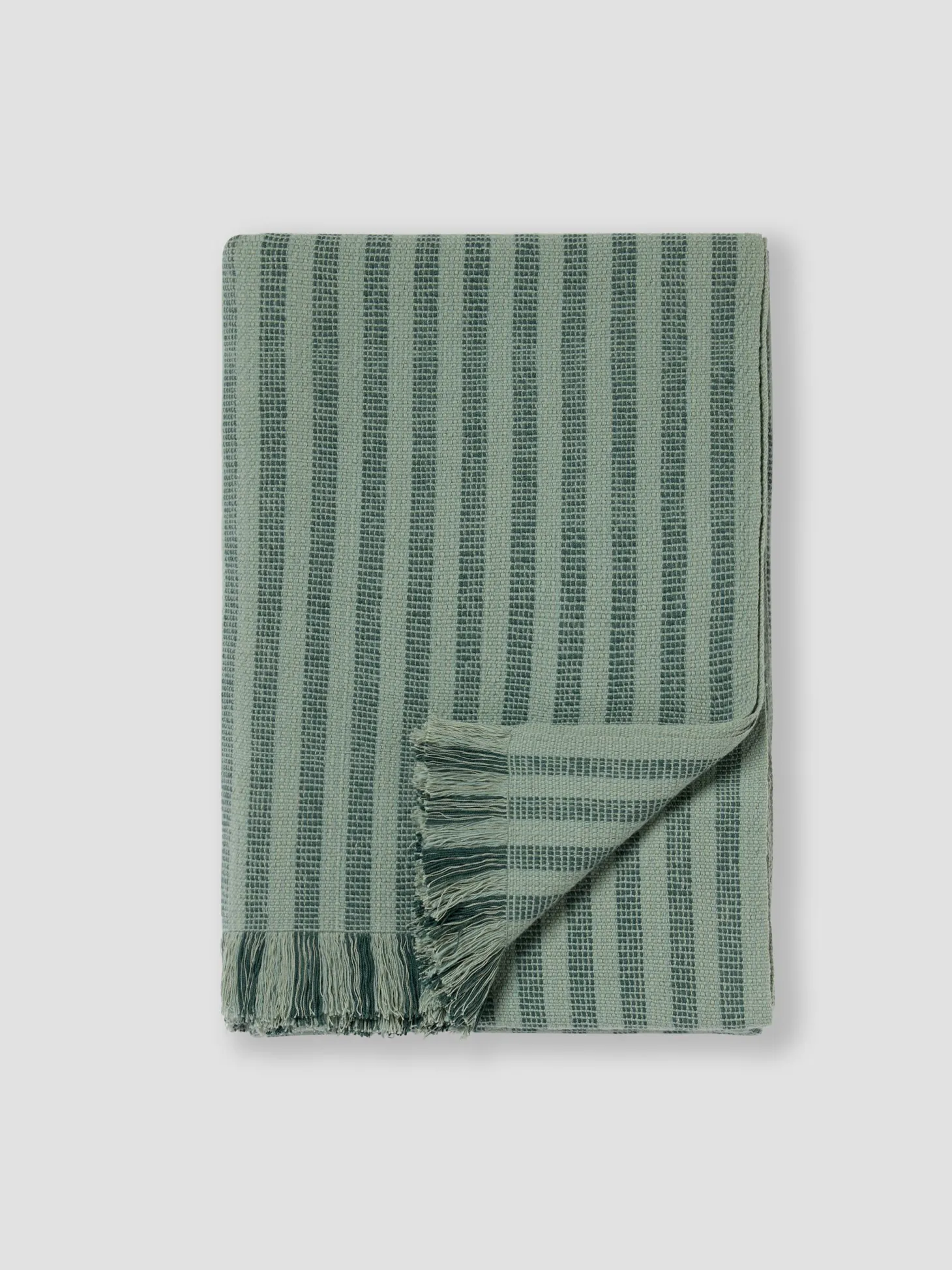 Pine Green Pembroke Stripe Wool Throw