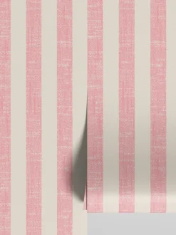 Pink Bloom Pembroke Stripe Wallpaper