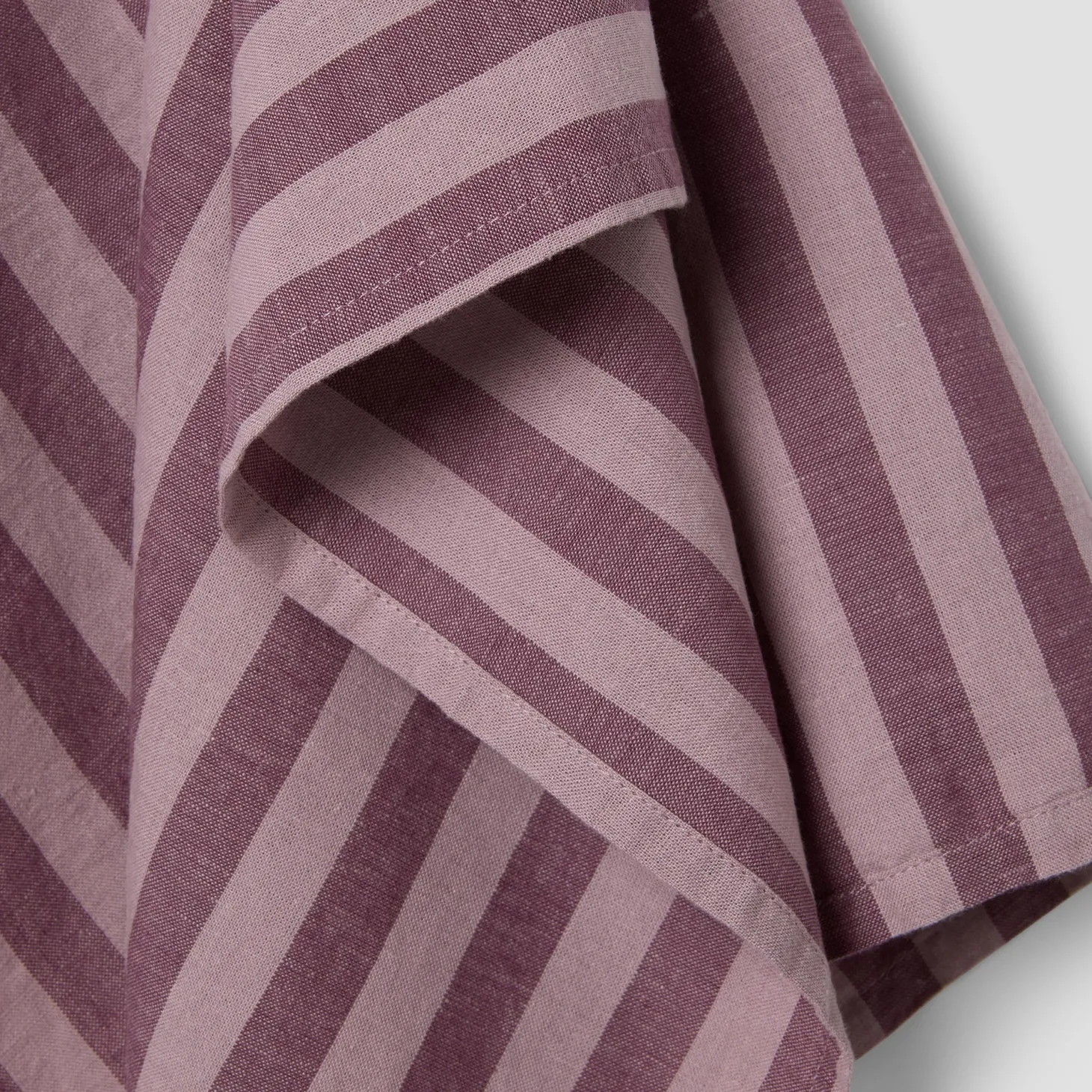 Plum Wine Pembroke Stripe Linen Blend Tea Towel