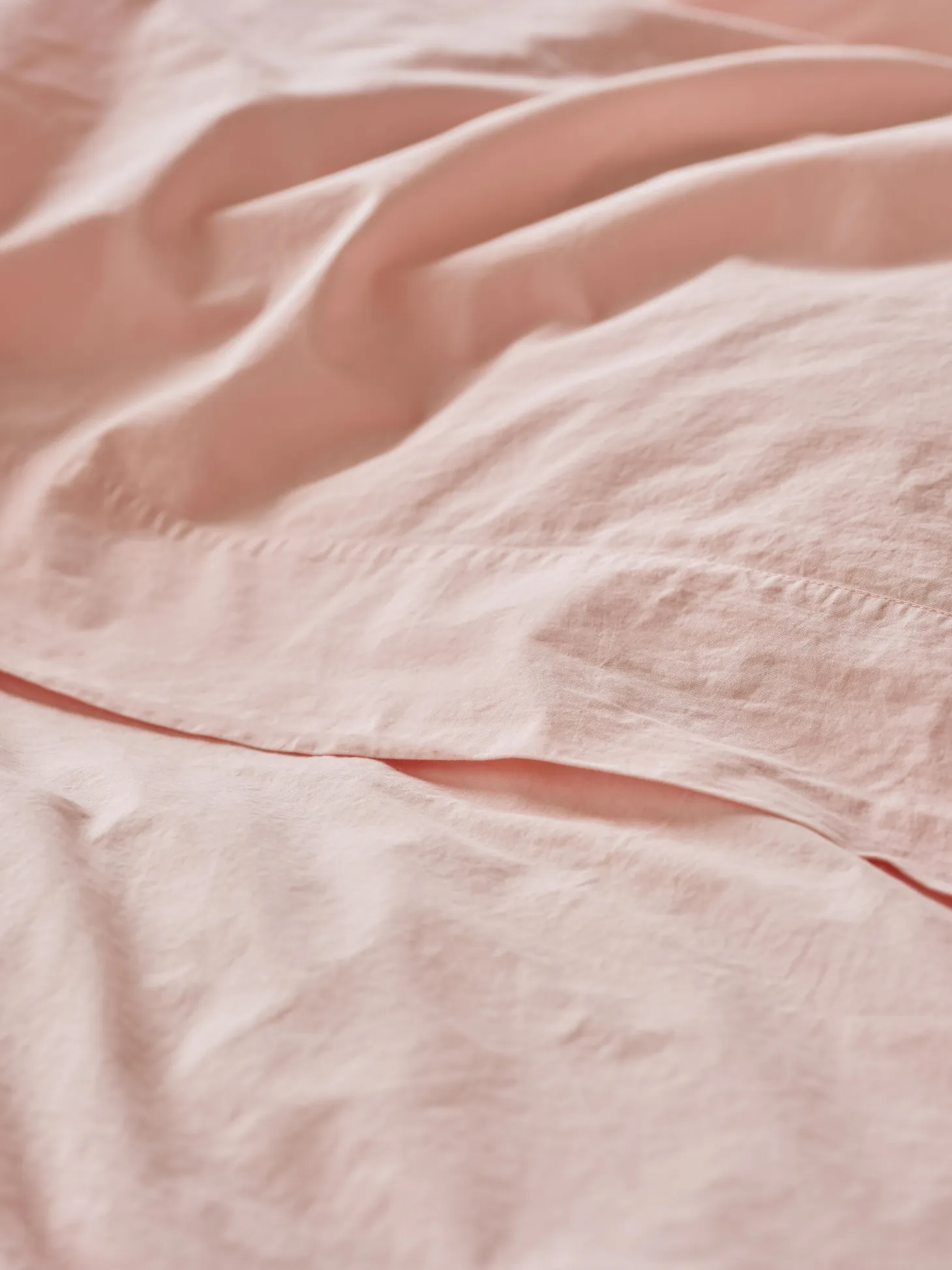 Poetic Pink Washed Cotton Percale Flat Sheet