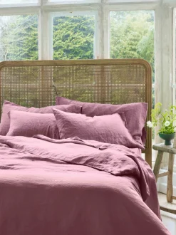 Raspberry 100% Linen Duvet Cover