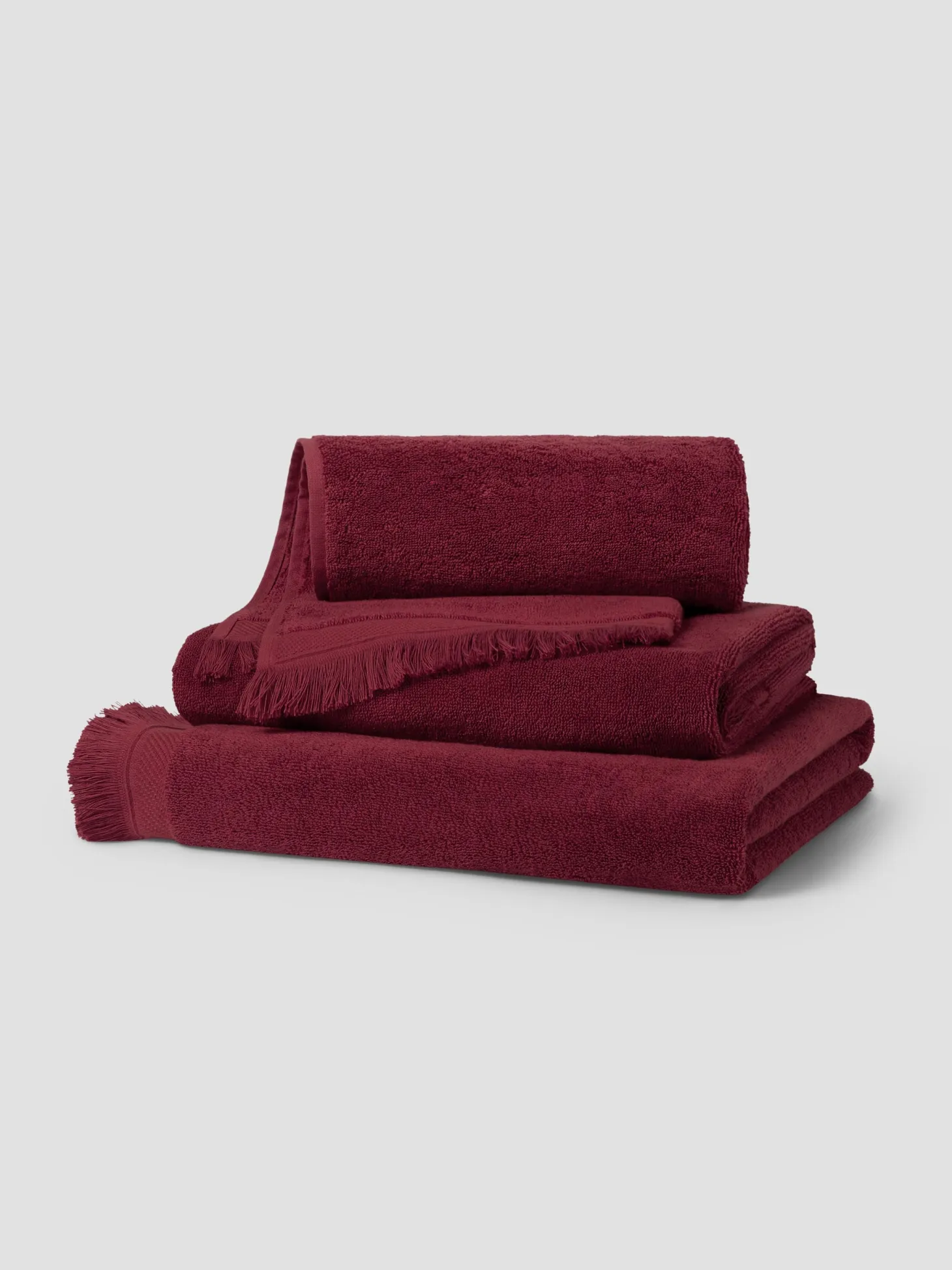 Rhubarb Fringe Edge Cotton Towels