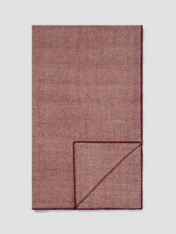 Rhubarb Herringbone Wool Blanket