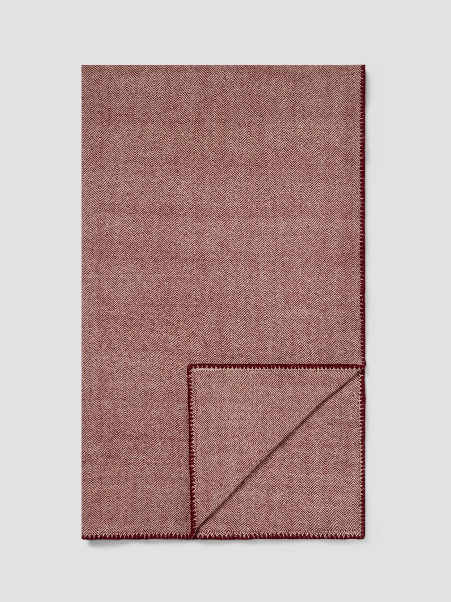 Rhubarb Herringbone Wool Blanket