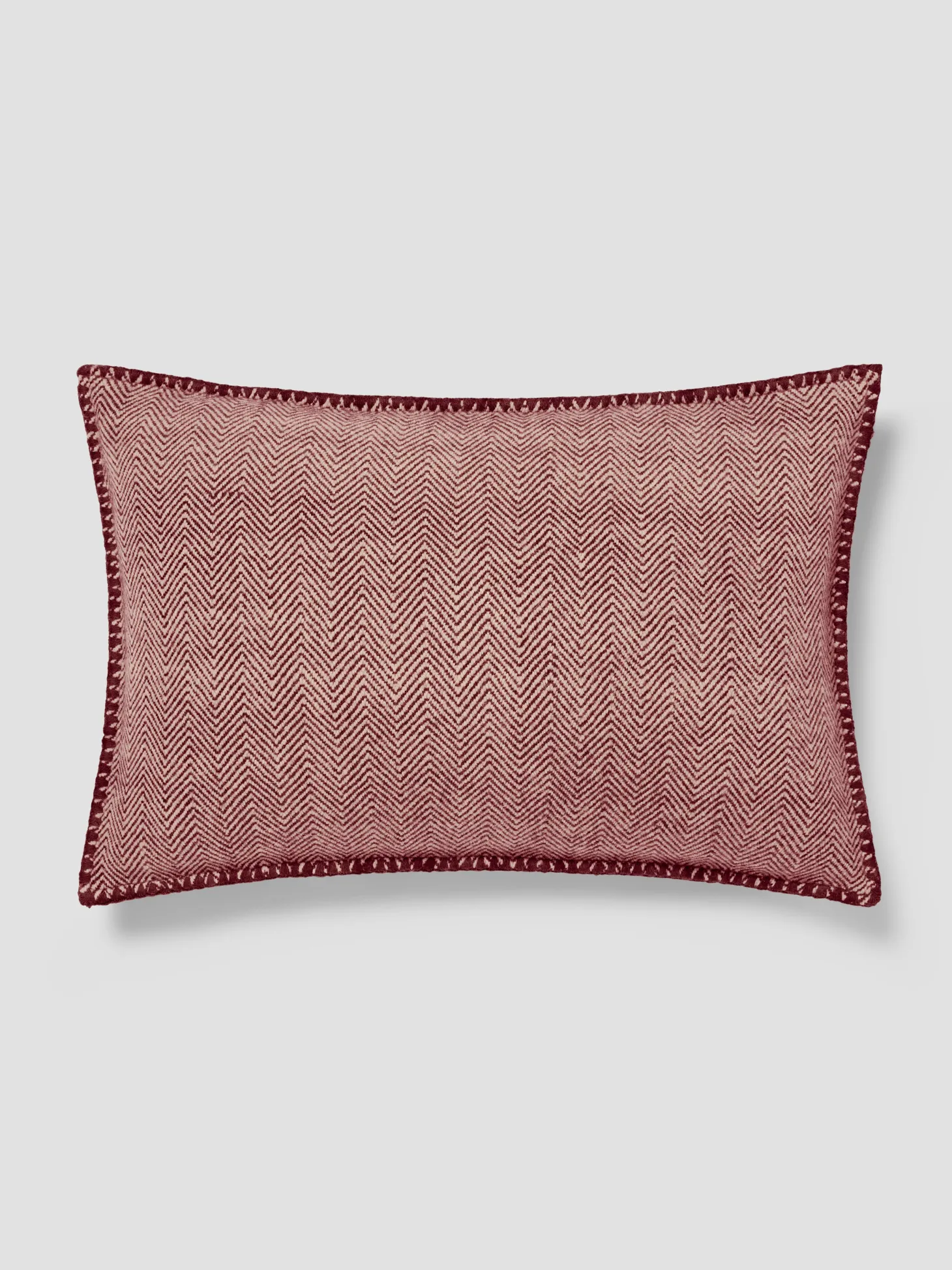 Rhubarb Herringbone Wool Rectangle Cushion Cover