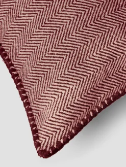 Rhubarb Herringbone Wool Rectangle Cushion Cover