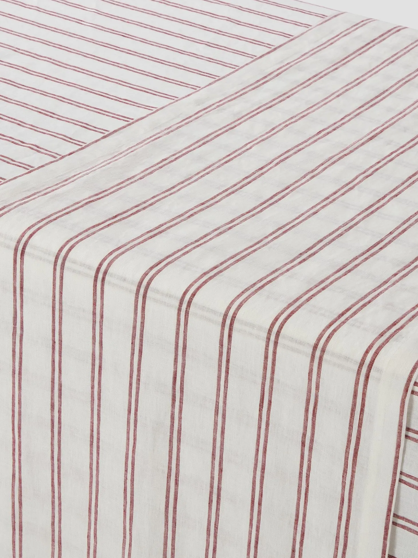 Rhubarb Kemptown Stripe Linen Blend Table Runner