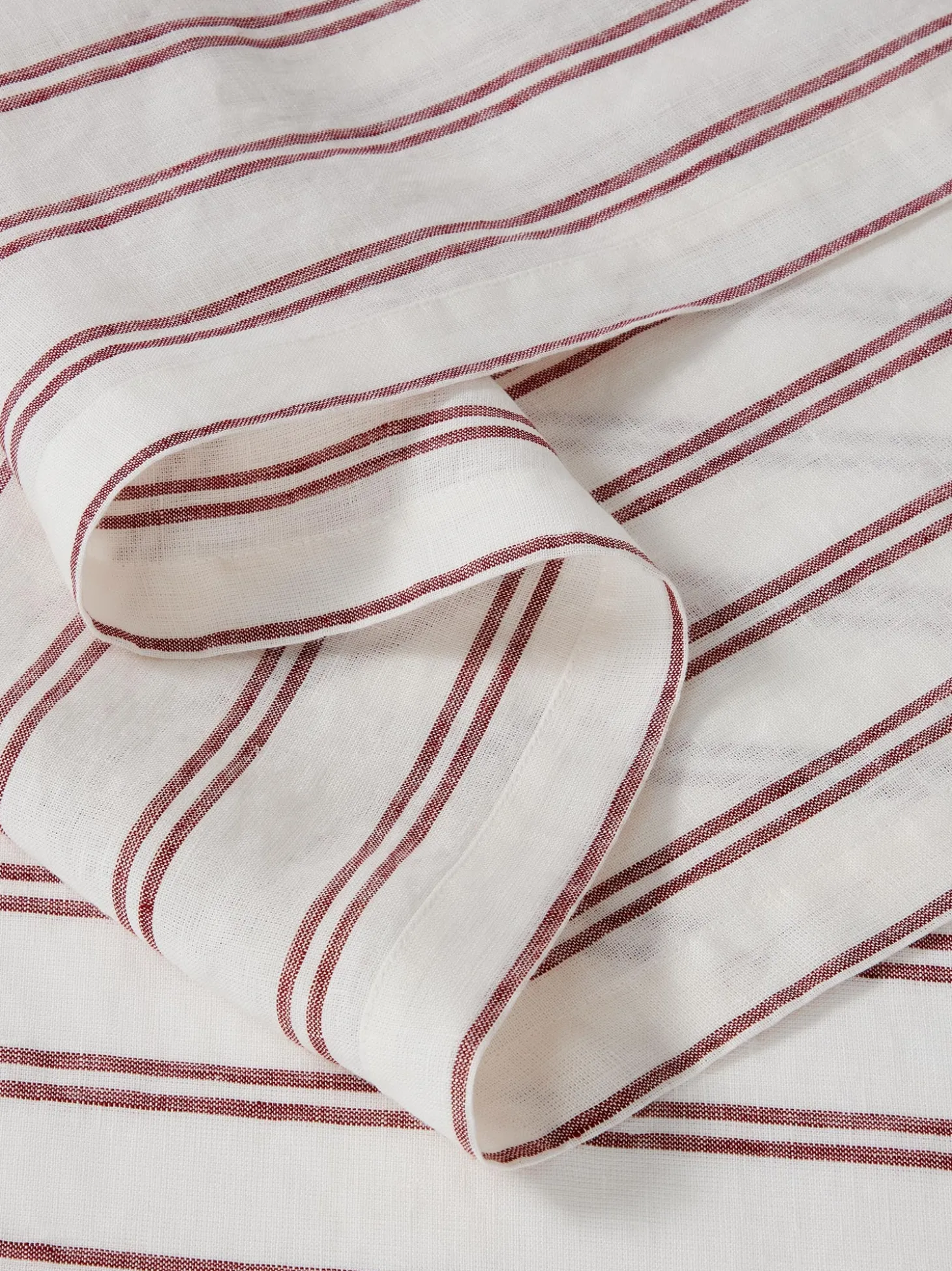 Rhubarb Kemptown Stripe Linen Blend Table Runner