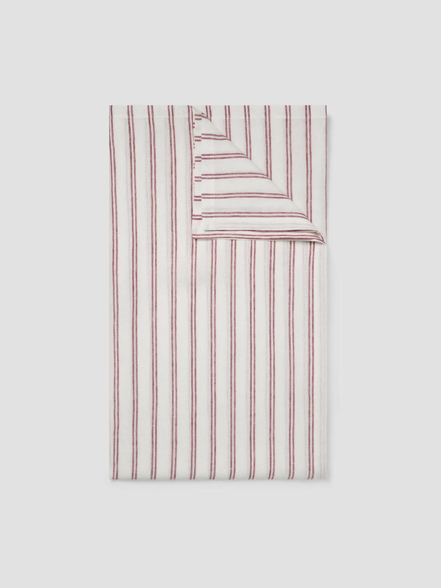 Rhubarb Kemptown Stripe Linen Blend Tablecloth