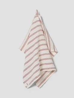 Rhubarb Kemptown Stripe Linen Blend Tea Towel