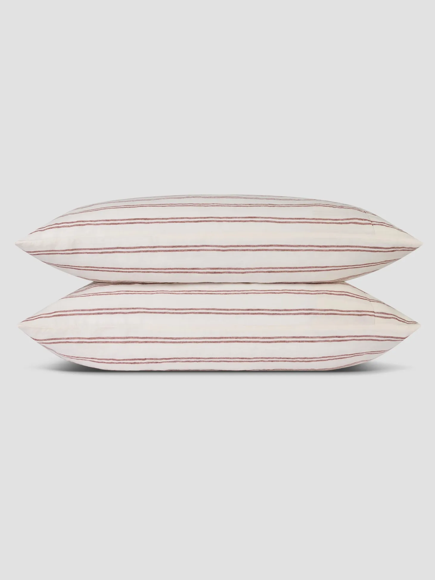 Rhubarb Kemptown Stripe 100% Linen Pillowcase (Pair)
