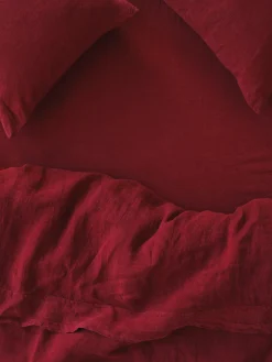 Rhubarb 100% Linen Fitted Sheet