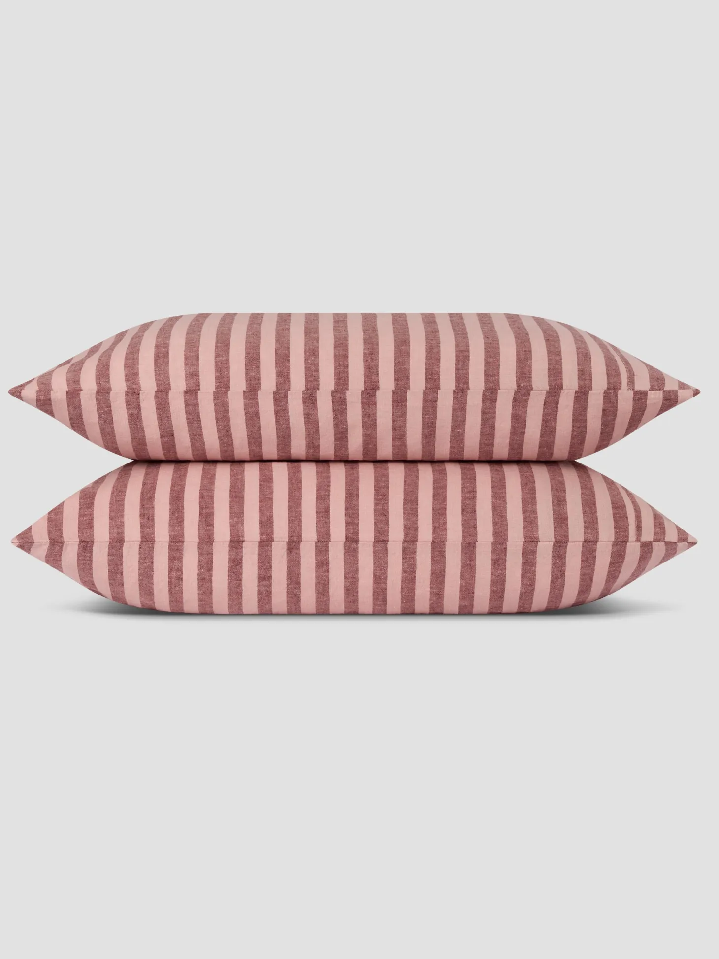 Rhubarb & Rose Pembroke Stripe 100% Linen Pillowcases (Pair)