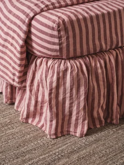 Rhubarb & Rose Pembroke Stripe Linen Blend Bed Skirt