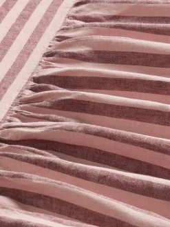 Rhubarb & Rose Pembroke Stripe Linen Blend Bed Skirt