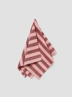 Rhubarb & Rose Pembroke Stripe Linen Blend Napkins Set of 4