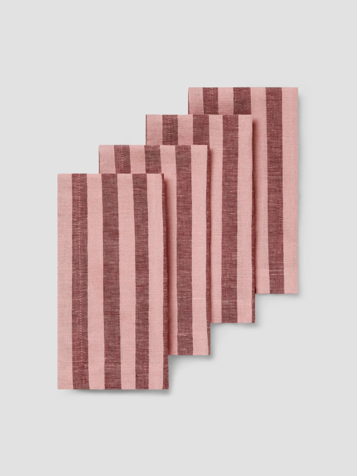 Rhubarb & Rose Pembroke Stripe Linen Blend Napkins Set of 4
