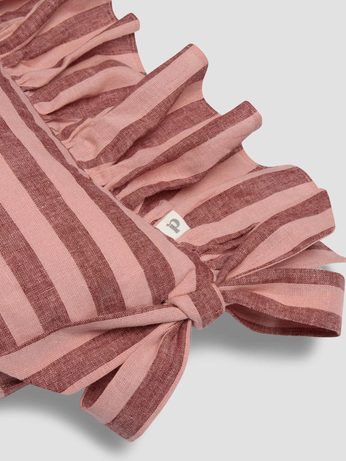Rhubarb & Rose Pembroke Stripe Frill Linen Blend Seat Pad