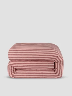 Rhubarb & Rose Pembroke Stripe 100% Linen Duvet Cover