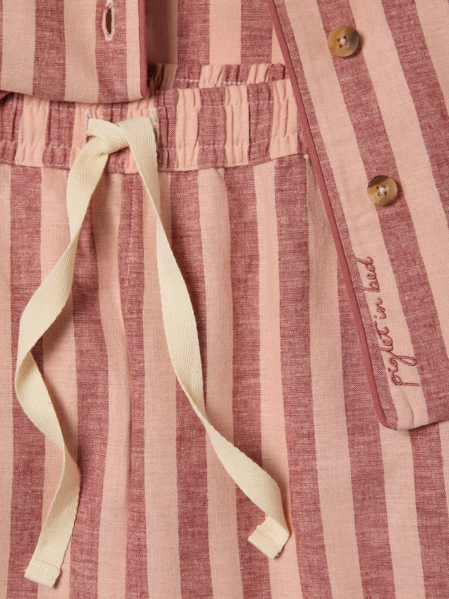 Rhubarb & Rose Pembroke Stripe Linen Blend Pajama Set