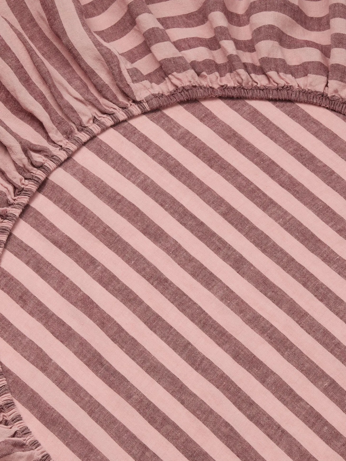 Rhubarb & Rose Pembroke Stripe 100% Linen Fitted Sheet