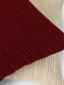 Rhubarb Soft Cross Weave Wool Square Cushion Cover