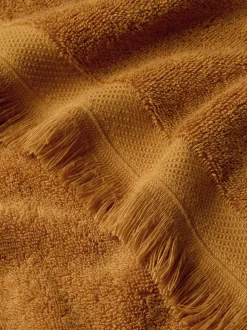 Russet Yellow Fringe Edge Cotton Towels