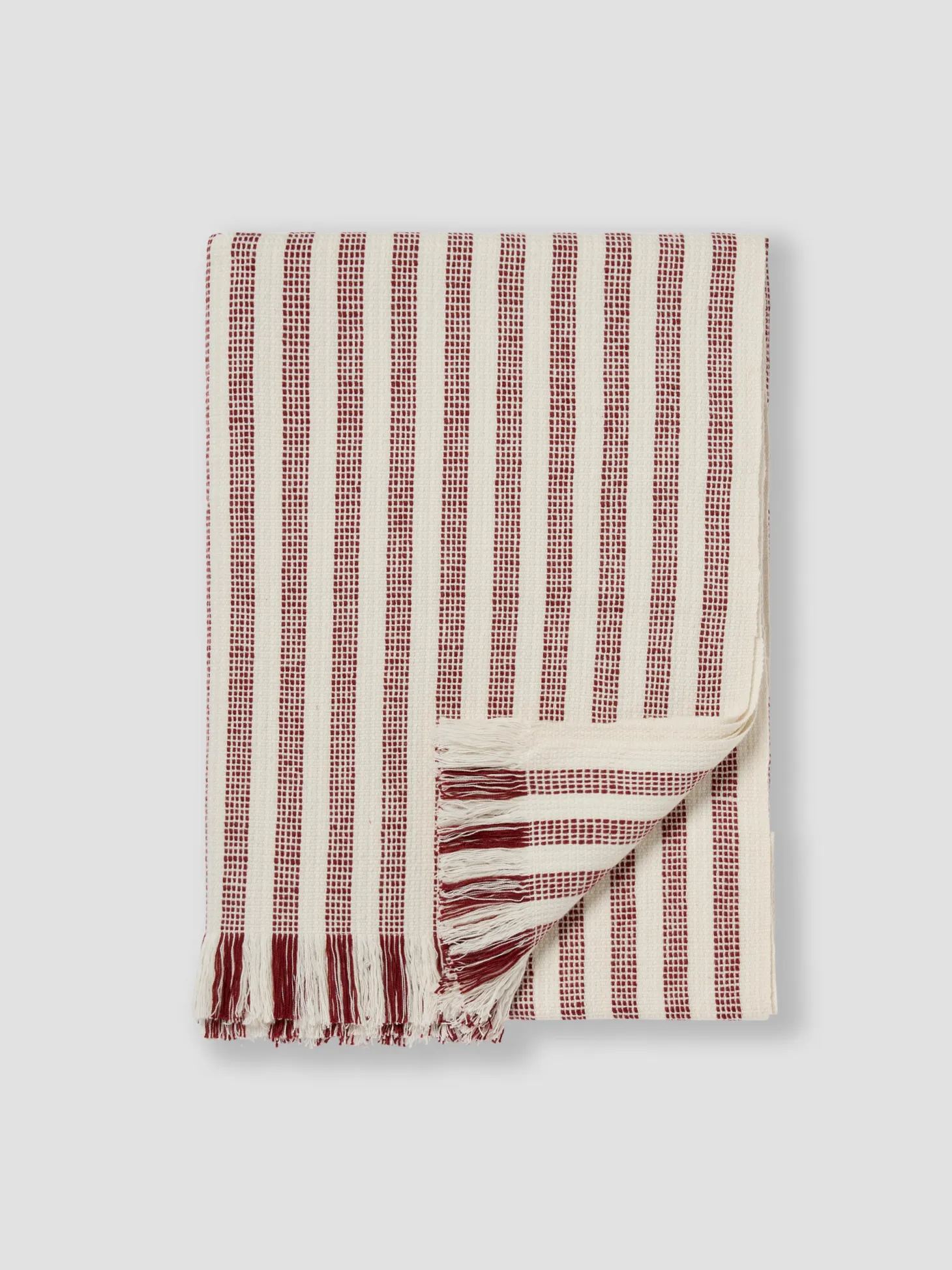 Rust Red Pembroke Stripe Wool Throw